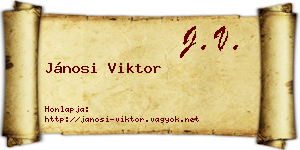 Jánosi Viktor névjegykártya